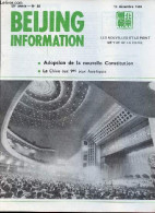 Beijing Information N°50 13 Décembre 1982 - Appel Au Retrait Immédiat Des Troupes Soviétiques De L'Afghanistan - Confére - Otras Revistas