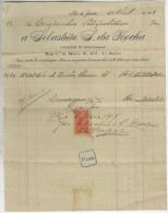 Brazil 1919 Goods Broker Sebastião S. Da Rocha Invoice Issued In Rio De Janeiro National Treasury Tax Stamp 300 Réis - Brieven En Documenten