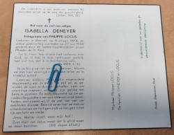 DP - Isabella Deneyer - Locus - Beersel 1874 - 1956 - Obituary Notices