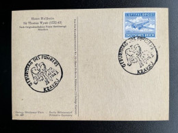 GERMANY 1943 POSTCARD SPECIAL POSTMARK KRAKAU 20-04-1943 DEUTSCHLAND SONDERSTEMPEL GEBURTSTAG DES FUHRERS - Covers & Documents