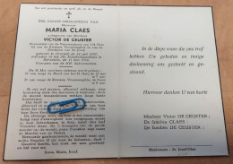 DP - Maria Claes - De Ceuster - Overpelt 1897 - Herentals 1956 - Obituary Notices