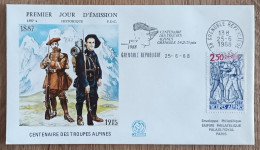 FDC 1988 - YT N°2543 - TROUPES ALPINES - GRENOBLE + Flamme - 1980-1989