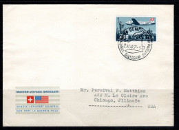 1947 Swissair On Nice Letter; Used 2.V 47. Send To USA  (s024) - Usati
