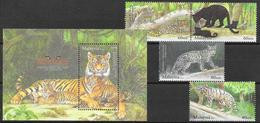 Malaysia 2013 MiNr. 2095 - 2098 (Block 177)  Animals CATS OF PRAY Tigers 4v + 1  MNH**   5.80 € - Roofkatten