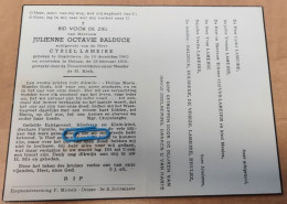 DP - Julienne Balduck - Lameire - Grammene 1902 - Deinze 1656 - Décès