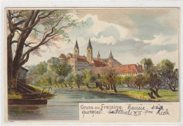 39045121 - Lithographie Gruss Aus Freising. Ungelaufen Eckbug Unten Links, Sonst Gut Erhalten - Freising