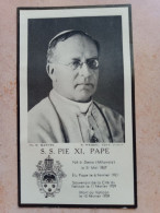 S.S PIE XI PAPE + Sainte Thérèse Canonisé 17 Mai 1925 - Ed. WEIBEL - 1939 IMAGE PIEUSE MORTUAIRE - Devotieprenten