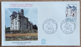 FDC 1988 - YT N°2546 - CHATEAU DE SEDIERES - CLERGOUX - 1980-1989