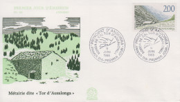 Enveloppe  FDC  1er  Jour  ANDORRE   ANDORRA    Tourisme   Métairie    1988 - FDC