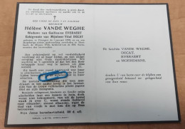 DP - Hélène Vande Weghe - Everaert - Decat - Drongen 1890 - Hoeilaart 1956 - Todesanzeige