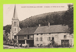 CPA  21 -- SAINT  VICTOR SUR OUCHE  -- EGLISE ET HOTEL DE LA GARE - EPICERIE MERCERIE - Andere & Zonder Classificatie