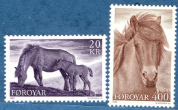 Faeroër 1993 Horses, Merry With Foal 2 Values Cancelled 93.04 Faroe Islands, Faroyar, - Horses