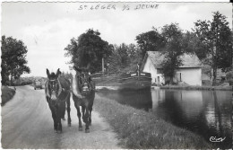 ST-LÉGER-sur-DHEUNE - Canal Du Centre - Chemin De Halage (avec Sa Péniche) - Autres & Non Classés