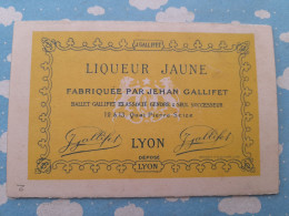 DEPLIANT TARIF LIQUEUR JAUNE GENEPY JEHAN GALLIFET LYON GRANDE DISTILLERIE A VAPEUR - Advertising