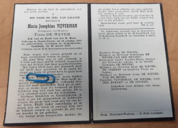 DP - Maria Vijverman - De Wever - Denderleeuw 1889 - St-Katherina-Lombeek - Obituary Notices