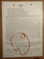 Baronne Raymond De Terwagne Nee Claire Della Faille De Leverghem *1876 Anvers +1941 Anvers Ranst Van De Werve De Schilde - Obituary Notices