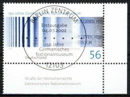 BRD 2002 Nr 2269 ZENTR-ESST ECKE-URE X152556 - Used Stamps