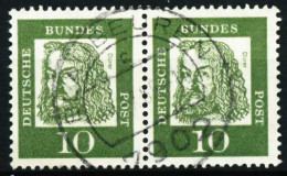BRD DS BED. DEUT. Nr 350y Zentrisch Gestempelt WAAGR PAAR X580C02 - Used Stamps