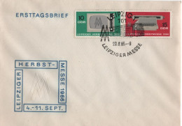 Germany Deutschland DDR 1966 FDC Leipziger Herbstmesse, Television TV Typewriter Printing Machine, Canceled In Leipzig - 1950-1970