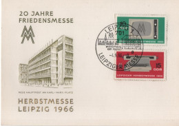 Germany Deutschland DDR 1966 FDC Leipziger Herbstmesse, Television TV Typewriter Printing Machine, Canceled In Leipzig - Maximumkarten (MC)