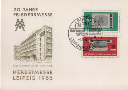 Germany Deutschland DDR 1966 FDC Leipziger Herbstmesse, Television TV Typewriter Printing Machine, Canceled In Leipzig - Cartes-Maximum (CM)