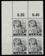 SAARLAND 1947 Nr 226ZII Postfrisch VIERERBLOCK ECKE-OLI X81B02E - Nuevos