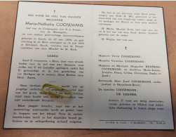 DP - Maria Coosemans - Gooik 1894 - Strijland Gooik 1959 - Obituary Notices