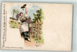 39741021 - Frau In Bayrischer Tracht Hebt Den Hut Zum Gruss Kuenstler-Postkarte No. 2 Verlag J.F. Schreiber - Other & Unclassified