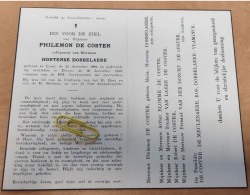 DP - Philemon De Coster - Dobbelaere - Ursel 1884 - Deinze 1959 - Obituary Notices