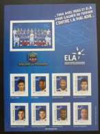 Tous Avec Nous Et ELA Pour Gagner Du Terrain Contre La Maladie Equipe De France - 10 Timbres LP 20g - Collectors