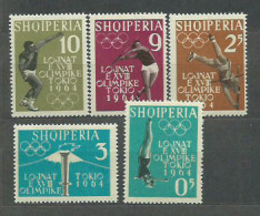 Albania Correo 1962 Yvert 576/80 Mnh ** Juegos Olimpicos Deportes - Albanie