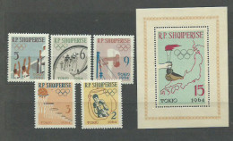 Albania Correo 1963 Yvert 626/30+H.6H Mnh ** Juegos Olimpicos De Verano En Tokyo - Albanie