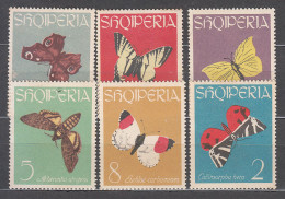 Albania Correo 1963 Yvert 646/50 (*) Mng Fauna Mariposas - Albanien