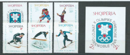 Albania Correo 1968 Yvert 1057/62+H.7 Mnh ** Juegos Olimpicos De Invierno En Gre - Albanië