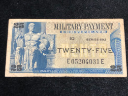 South Viet Nam MILITARY ,Banknotes Of Vietnam-P-M85 Schwan-933 25 Cents, Series 692(1970-1973)vf-1pcs Good Quality-rare - Viêt-Nam