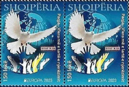 Albania Stamps 2023. Europa CEPT: Peace. Dove, Bird. Pair Of 2 MNH - Albanie