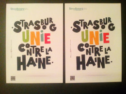 Autocollant Strasbourg Unie Contre La Haine (x2) - Stickers