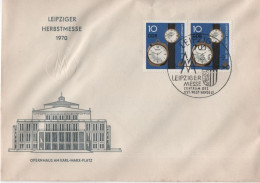 Germany Deutschland DDR 1970 FDC Leipziger Herbstmesse, Opernhaus, Opera Music, Watch, Canceled In Leipzig - 1950-1970