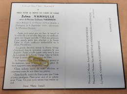 DP - Zulma Vanhulle - Vandenheede - Outrijve 1879 - Dottenijs 1959 - Décès