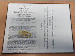 DP - Alfons Philips - Vermeir - St-Gillis-Dendermonde 1928 - Na Ongeval Brussel 1959 - Obituary Notices