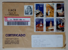 Espagne - Enveloppe Circulée Avec Timbres Thème Phares (2011) - Lighthouses