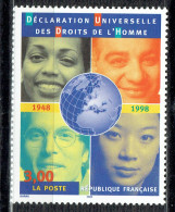 Cinquenaire De La Déclaration Universelle Des Droits De L'Homme : Globe Et 4 Visages - Unused Stamps