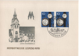 Germany Deutschland DDR 1970 FDC Leipziger Herbstmesse, Watch, Canceled In Leipzig - Maximumkarten (MC)