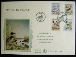 4 TIMBRES ENVELOPPE PHILATÉLIQUE 1993 PREMIER JOUR NUMÉROTÉE PARC ORNITHOLOGIQUE VILLARS-LES-DOMBES 01 ESPÈCES PROTÉGÉES - Oblitérés