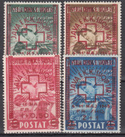 Albania Correo 1945 Yvert 326/29 * Mh Manchas Del Tiempo Cruz Roja - Albanie