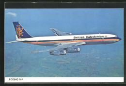 AK Flugzeug Der Fluglinie British Caledonian, Boeing 707 In The Air  - 1946-....: Modern Tijdperk