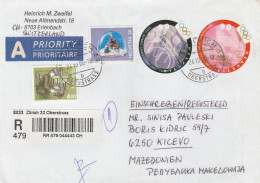 Switzerland R - Letter Via Macedonia 2000,stamp Motive - Olympic Games - Cartas & Documentos