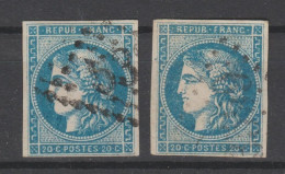 POUR "NUANCEUR" BLEU Limite FONCE Et BLEU FONCE Du N°45B LUXE - 1870 Emisión De Bordeaux