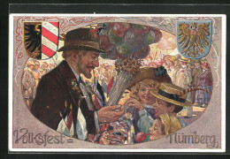 Lithographie Nürnberg, Verkäufer Auf Dem Volksfest  - Other & Unclassified