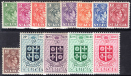 St Lucia 1949-50 New Currency Set (less 48c) Lightly Mounted Mint. - St.Lucia (...-1978)